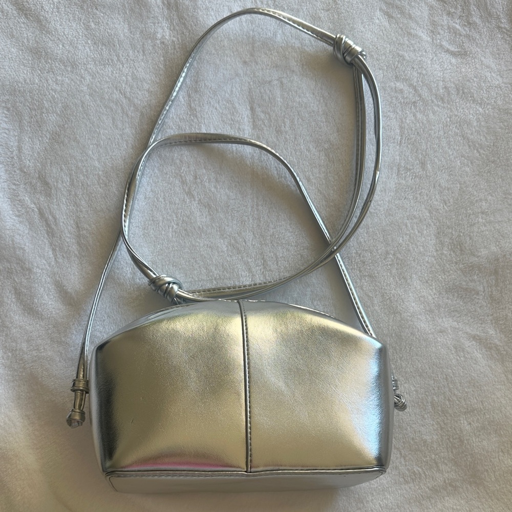 Metallic Silver crossbody Women's Bag